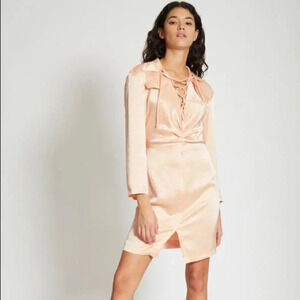 NANUSHKA NEW Pantha Satin Lace Up Mini Dress XS